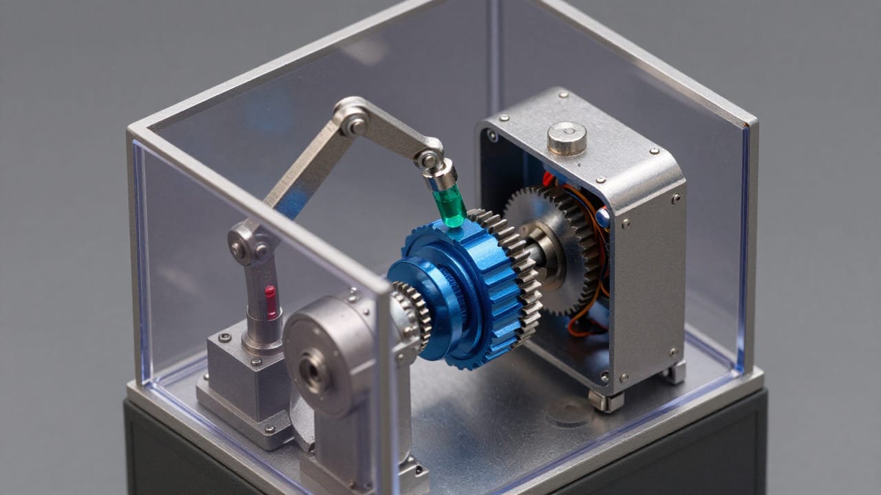 Miniature keeper arm above a sapphire swap turbine